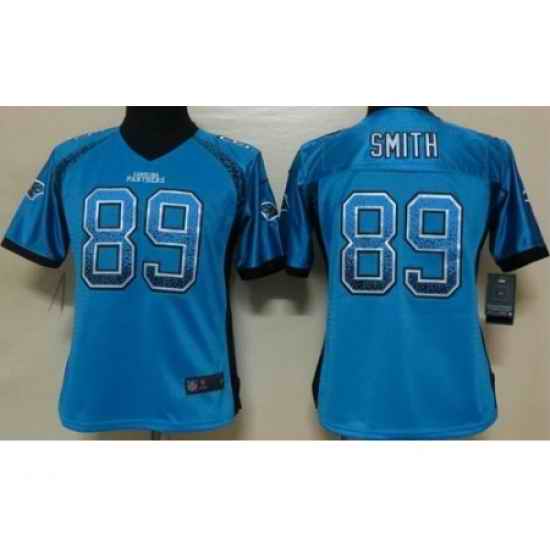 Women Nike Carolina Panthers 89 Steve Smith Blue Drift Fashion Elite NFL Jerseys